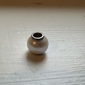 Authentic Trollbeads White Pearl Charm Bead